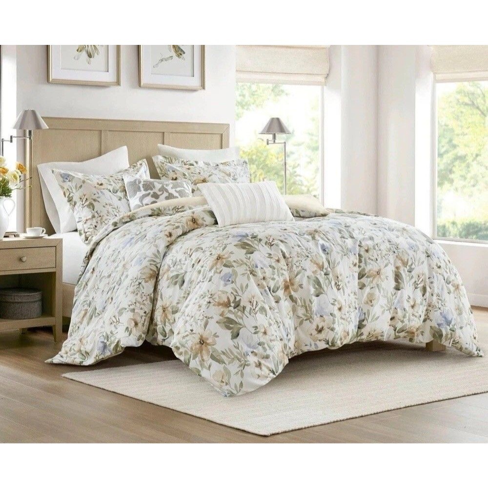 Harbor House 5PC King/Cal-King Herbal Print 100% Cotton Duvet Bedding Set